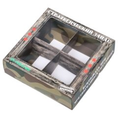 Коробка на 4 конфеты с окошком 23 февраля 12,6х12,6х3,5 см 9803599