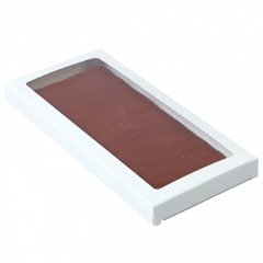 Коробка для шоколадной плитки с окном белая 18х9х1,4 см 5 шт КУ-191 