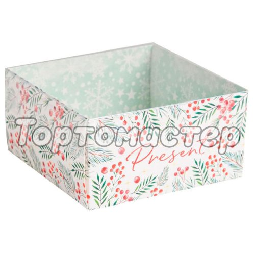 Коробка для сладостей с прозрачной крышкой "Present" 12х6х11,5 см 5084118