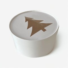 Коробка для торта "Ёлочка" белая 20х8 см 