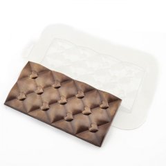 Форма пластиковая Плитка шоколада Сердечки 