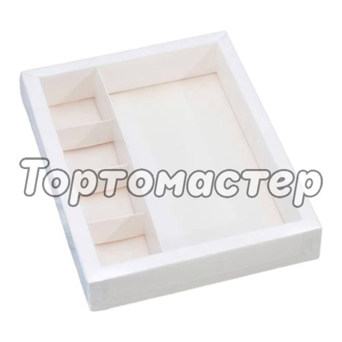 Коробка на 4 конфеты и шоколадную плитку с окном "КУ-766  КУ-00766 "