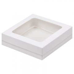 Коробка для сладостей с окошком Белый 15х15х4 см 070710