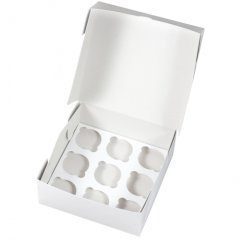 Коробка на 9 капкейков Белая Cup9