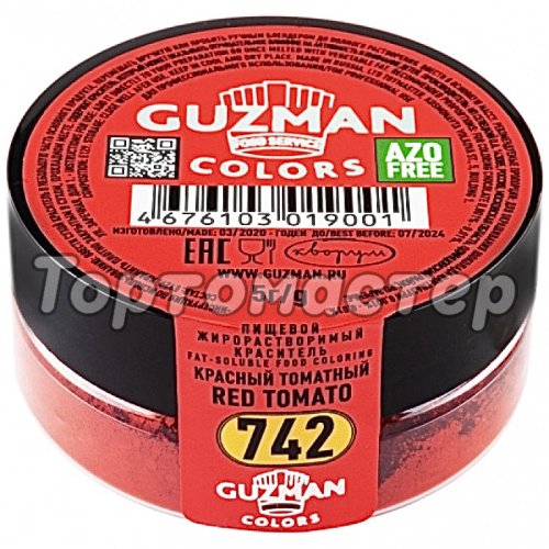 Краситель пищевой сухой жирорастворимый GUZMAN "Красный томатный 742" 5 г 742