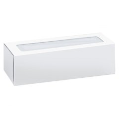 Коробка для макарон с окном белая 18x5,5x5,5 см КУ-206, 00006