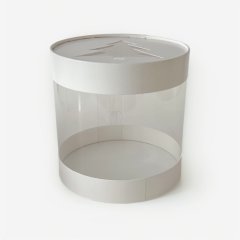 Коробка для торта тубус "Ёлочка" белая 16х16 см 