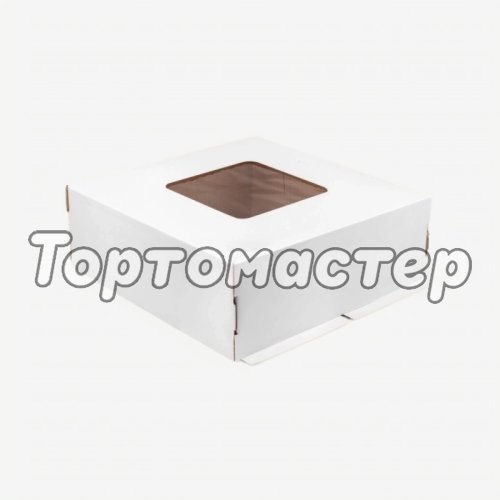 Коробка для торта с окном 42х42х15 см 