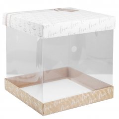 Коробка для торта прозрачная "Тебе!" 30х30х30 см 3929580
