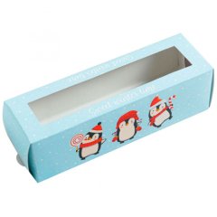 Коробка для макарон с окном "Забавные пингвины" 18х5,5х5,5 см 5118103