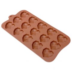 Силиконовая форма для шоколада Алмазные сердца СФ-150, 7067964