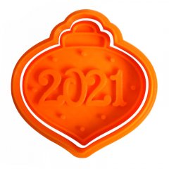 Вырубка и штамп для печенья LUBIMOVA «Ёлочный шарик 2021" LC-00010098