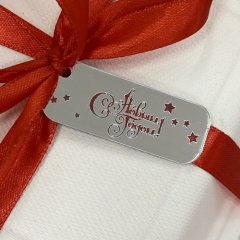 Топпер декоративный акриловый "С Новым годом. Бирка" Серебро 5х2 см , 70 ₽ Топпер декоративный акриловый "С Новым годом. Бирка" Серебро 5х2 см