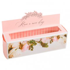 Коробка для макарон "Хорошего дня" розовая 5111764