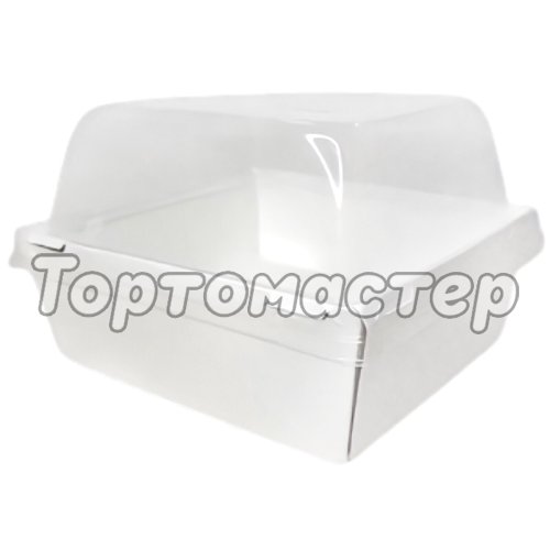 Коробка для бенто-торта и моти белая ForGenika 17,5х17,5х9 см SMART PACK 900 - W + Lid SmartPack 900 domе